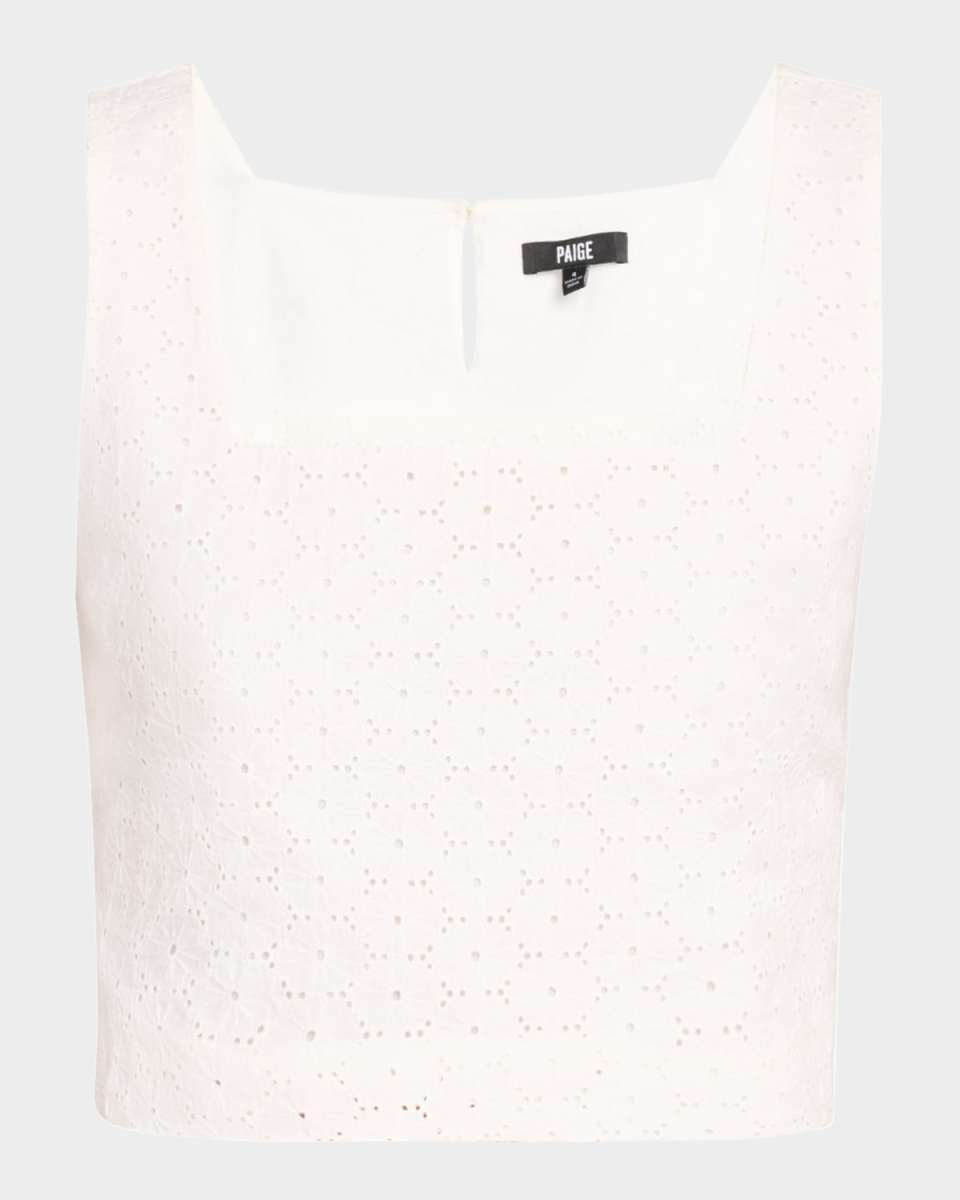 Aelita Cropped Eyelet Top